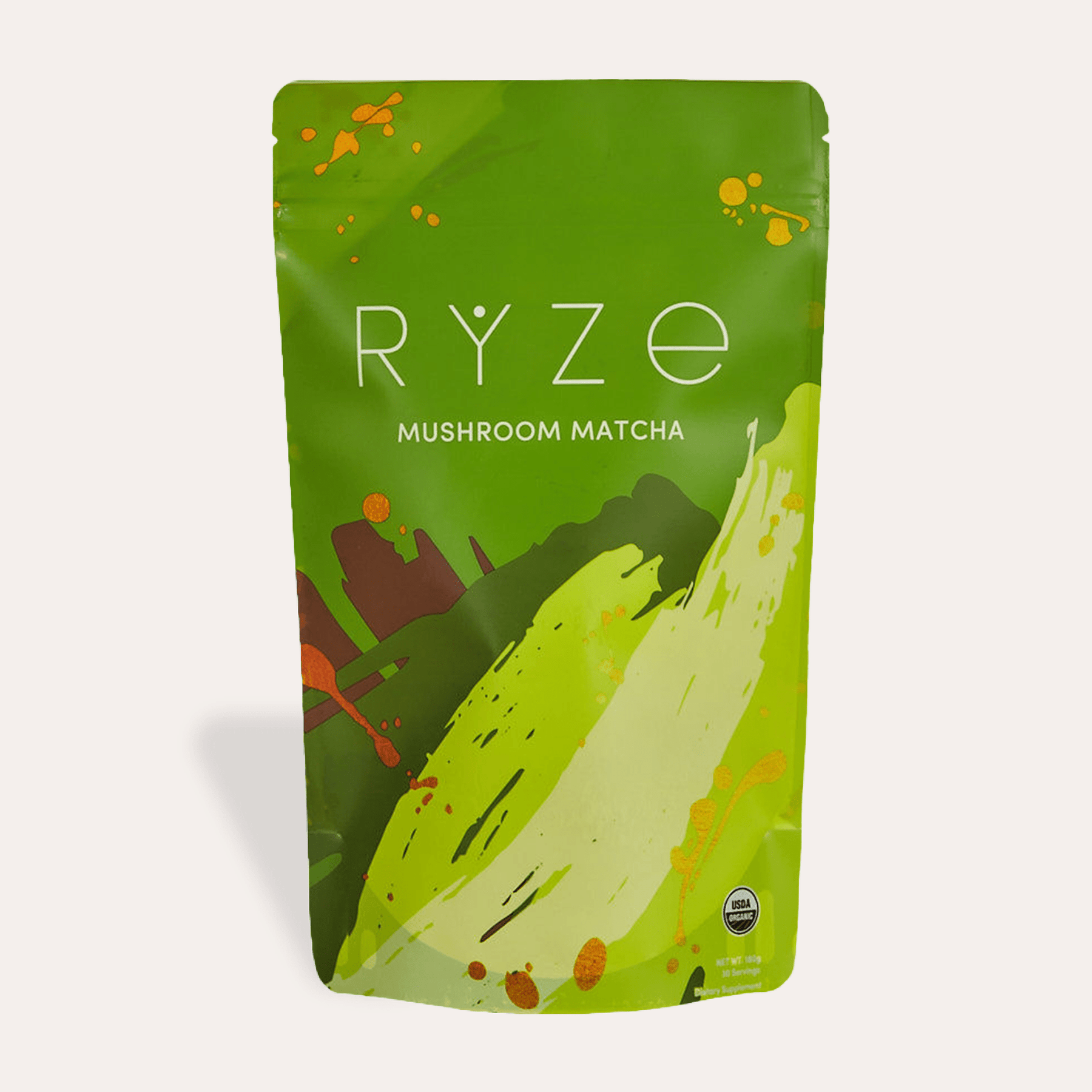 RYZE Matcha - with 6 Organic Adaptogenic Mushrooms Grown In USA and Ceremonial-Grade Japanese Matcha - Ready Routine
