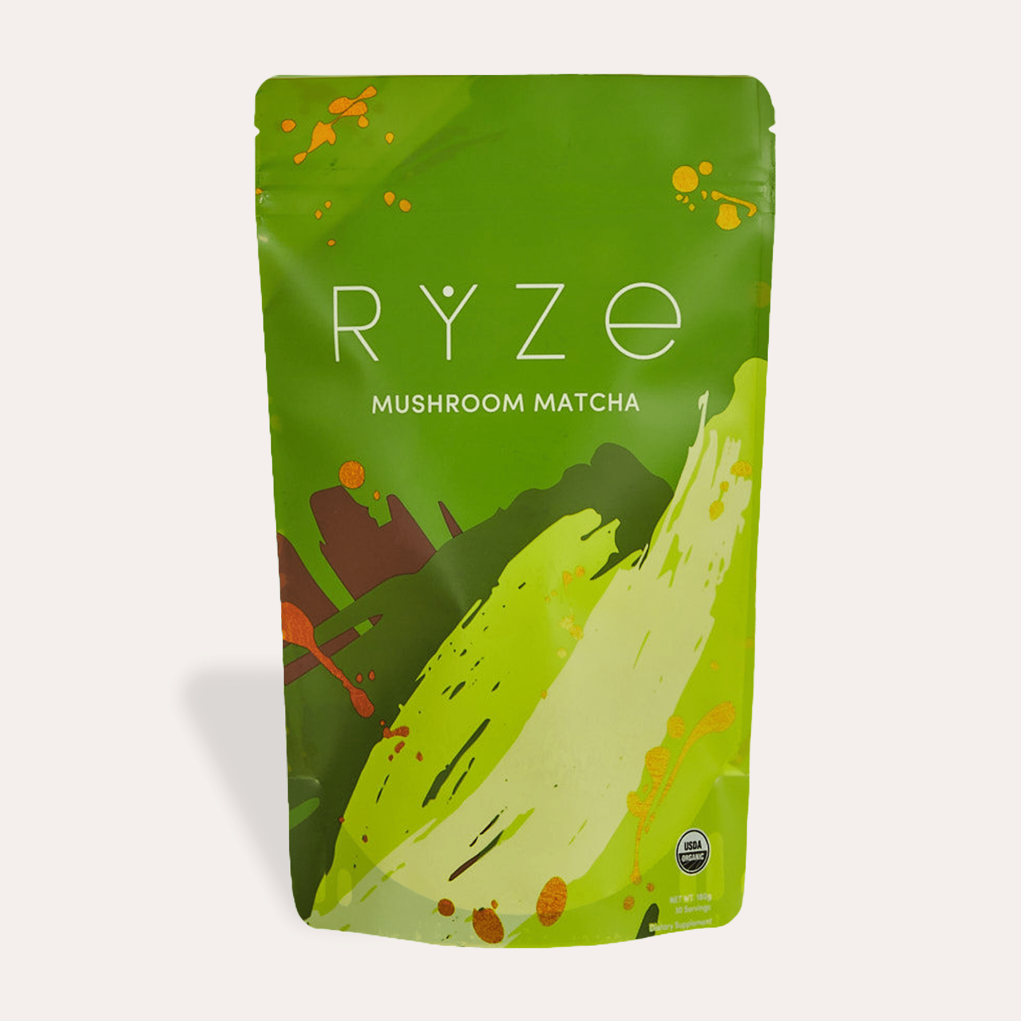 RYZE Matcha - with 6 Organic Adaptogenic Mushrooms Grown In USA and Ceremonial-Grade Japanese Matcha - Ready Routine