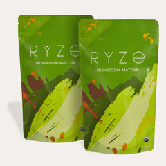 RYZE Matcha - with 6 Organic Adaptogenic Mushrooms Grown In USA and Ceremonial-Grade Japanese Matcha - Ready Routine